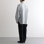 CORPORATE UNIFORM L/S SHIRT #GREEN STRIPE [FSC254-50021B]