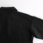 BRUSHED SUPER KID MOHAIR KNIT POLO #INK BLACK [A24AP02KM]