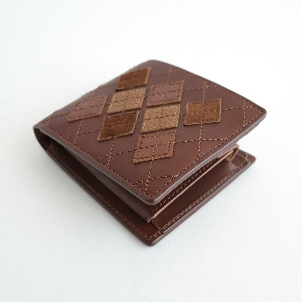 argyle half folded wallet #argyle brown [zw-c-hfw]