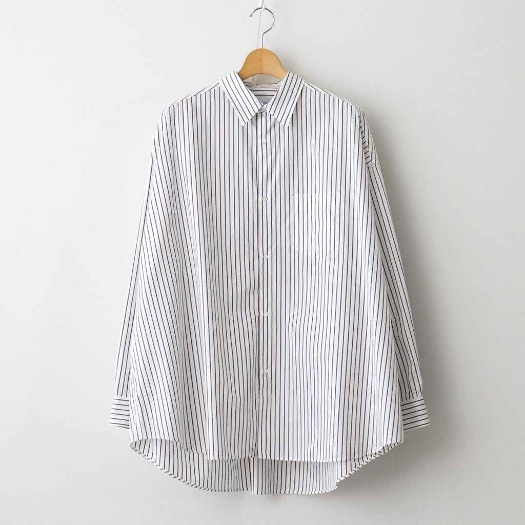 SIDOGRAS Stripe L/S Oversized Regular Collar Shirt #BROWN STRIPE [GM254-50025STB]