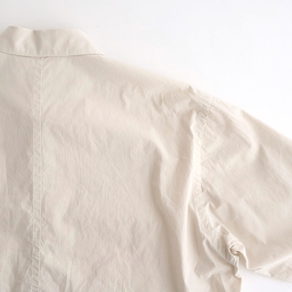 SHRINK COTTON LAWN OVERSIZED HALF SLEEVE SHIRT #BEIGE [BLAGLM0402]