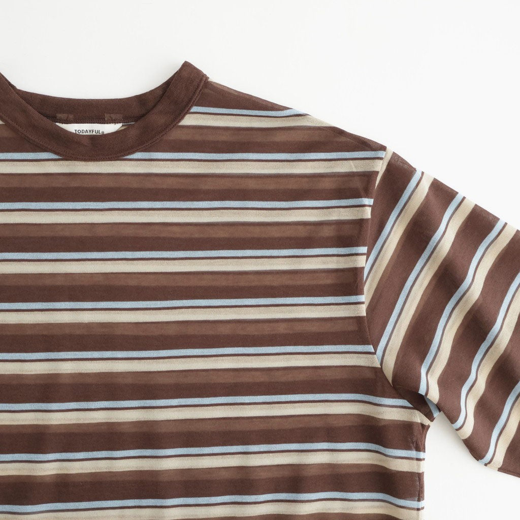 新品】todayful Sheer Border T-shirt インディゴ TODAYFUL(トゥデイ
