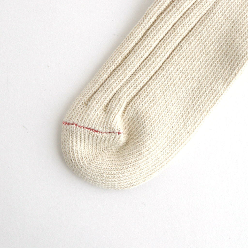 ORGANIC COTTON WIDE RIB SOCKS #ECRU [R1664-SS26]
