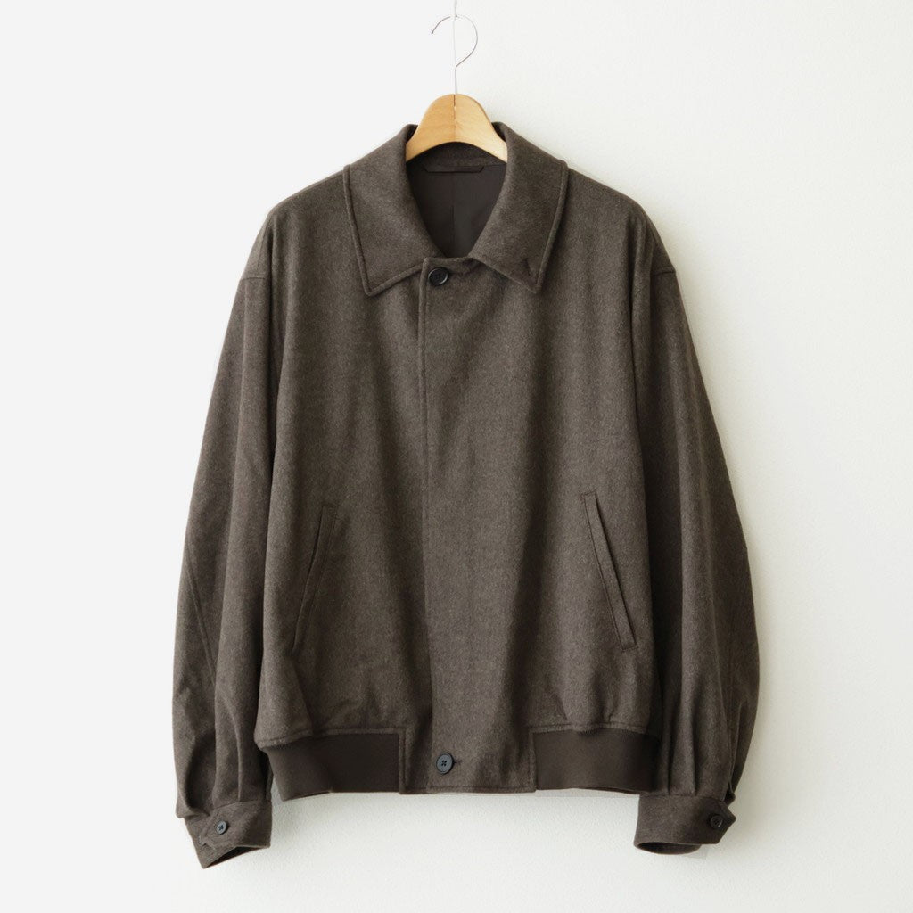 WOOL DOESKIN BUTTON FLY SHORT JACKET #GREY BROWN [ST.1558]