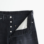 Selvage Denim Five Pocket Wide Straight Pants #BLACK DARK FADE [GU263-40059DB]