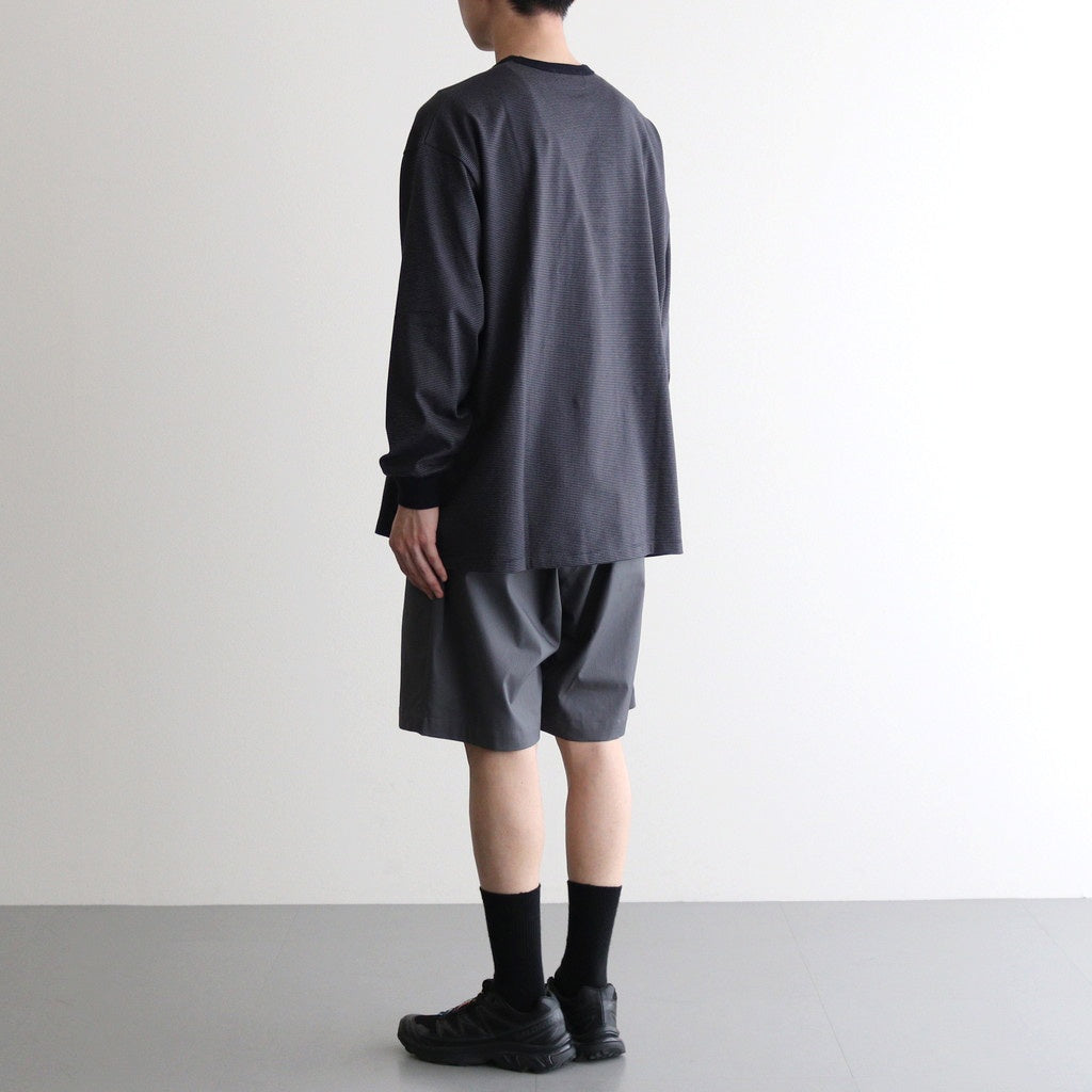 Narrow Border L/S Tee #NAVY × GRY [GU251-70117B]