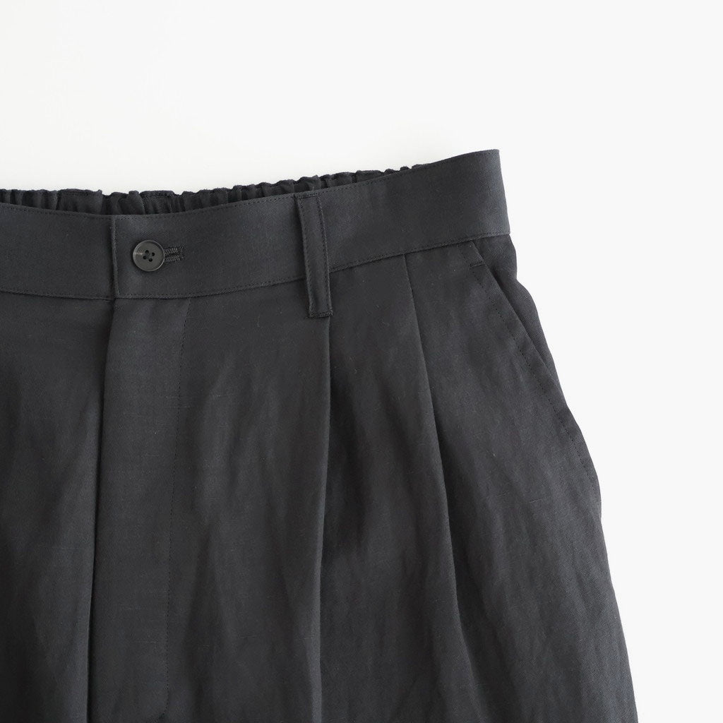 VIS/LI BRIGHT TWILL WIDE EASY TROUSERS #DARK CHARCOAL [ST.1466]