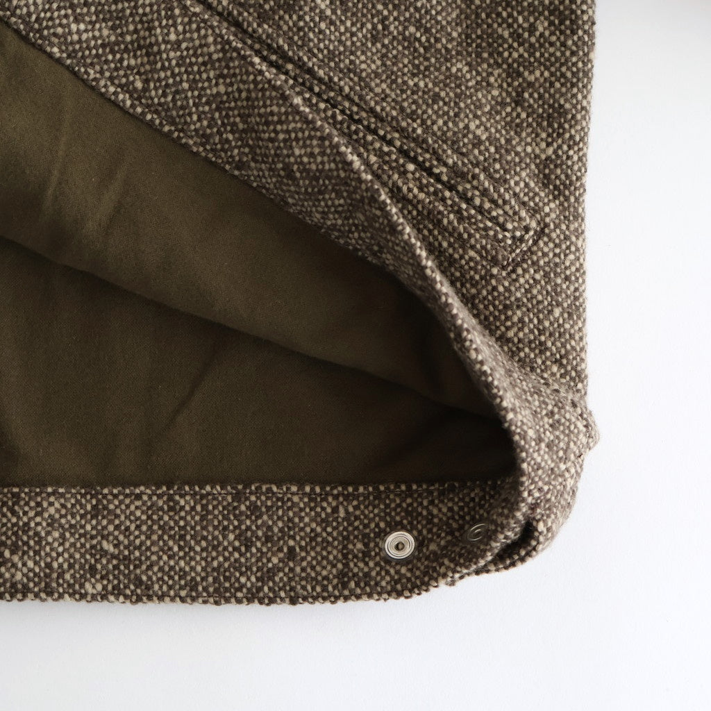 HOMESPUN TWEED ZIP BLOUSON #BROWN [A25AB01HT]