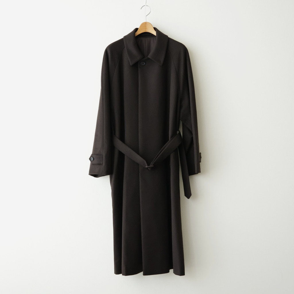 WOOL CASHMERE RAGLAN SLEEVE BALMACAAN COAT #DARK BROWN [ST.1535]