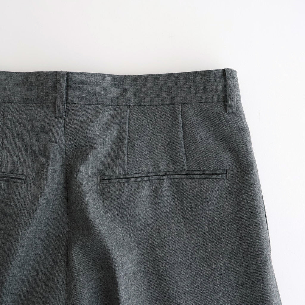 BLUEFACED WOOL TWO-TUCK SLACKS #GRAY STRIPE [A25AP05BS]