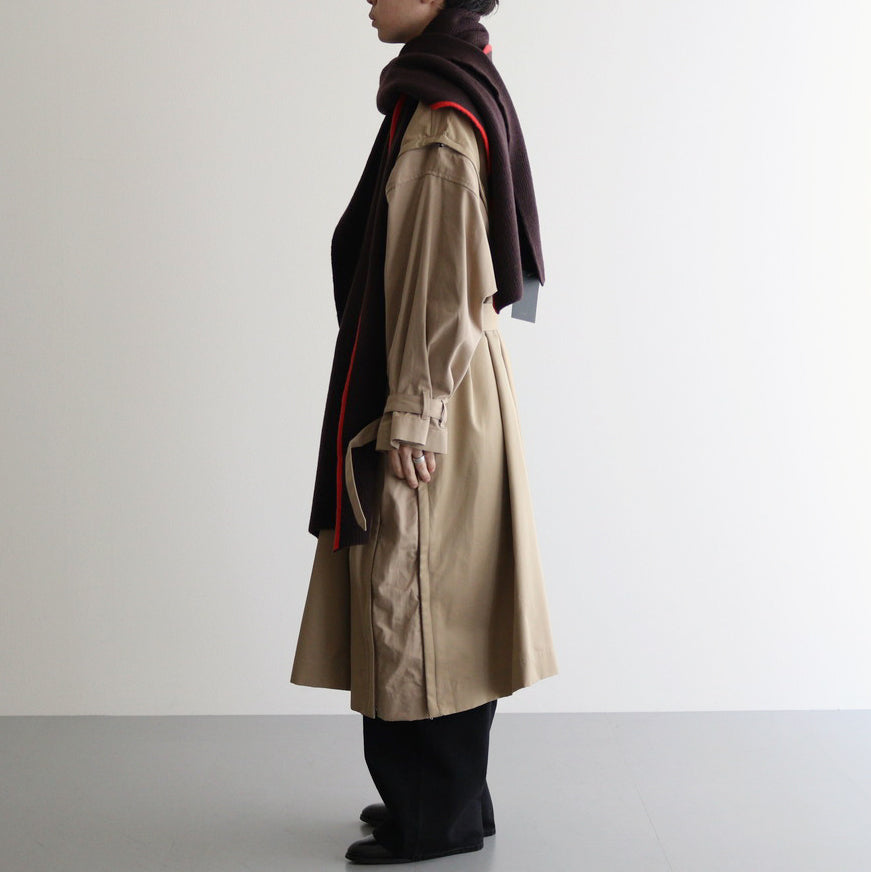 RIB LONG STOLE #BROWN [YK24FW0834A]