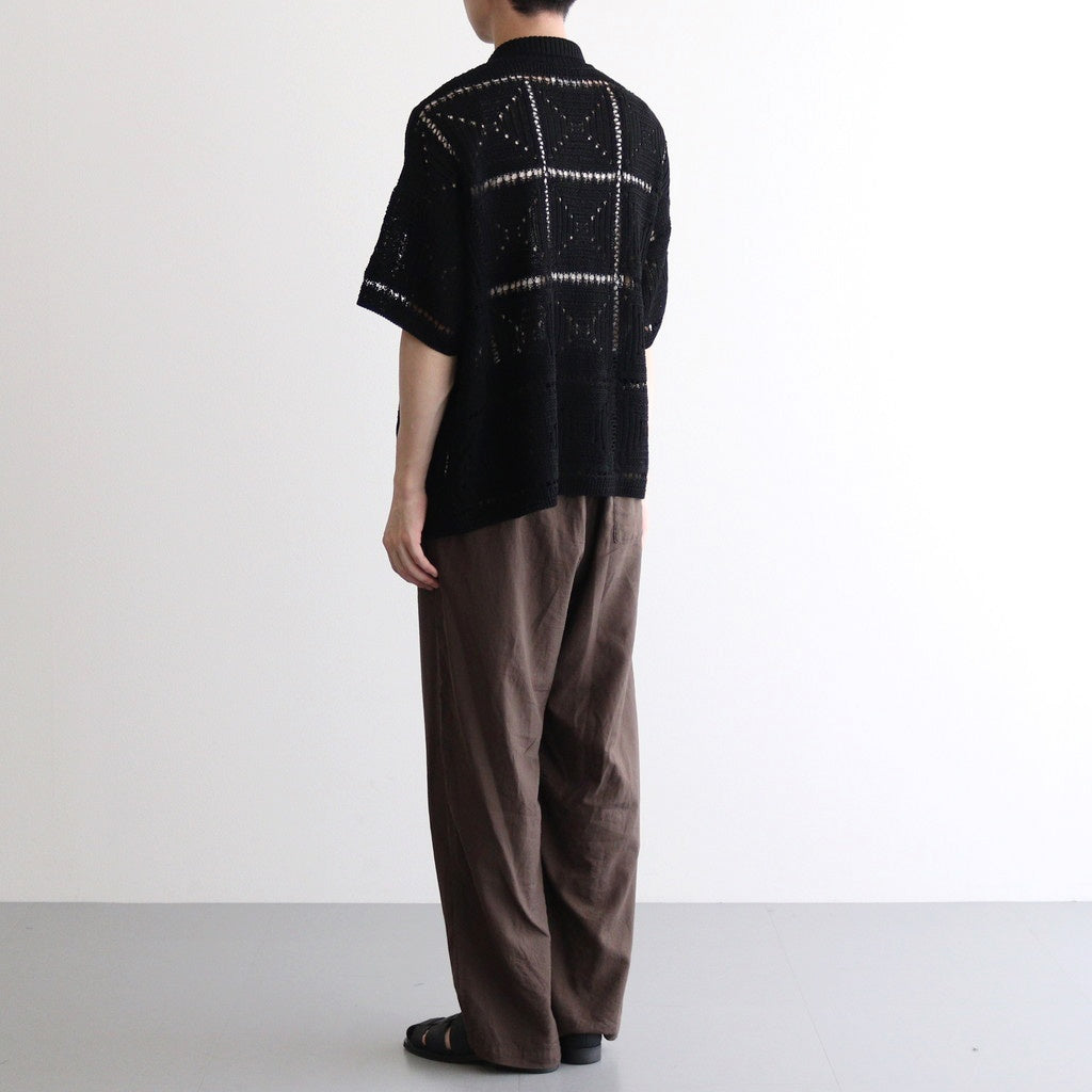 CROCHET KNIT SHIRT #BLACK [YK25SS001011S]