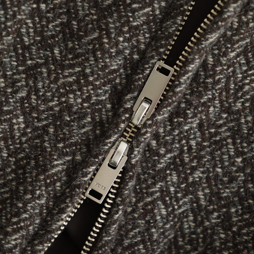 Herringborn Tweed Zip Blouson #Brown [YK26FW01314B]