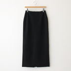 COTTON SILK STRETCH DOUBLE FACE KNIT SKIRT #BLACK [A25SS02WF]