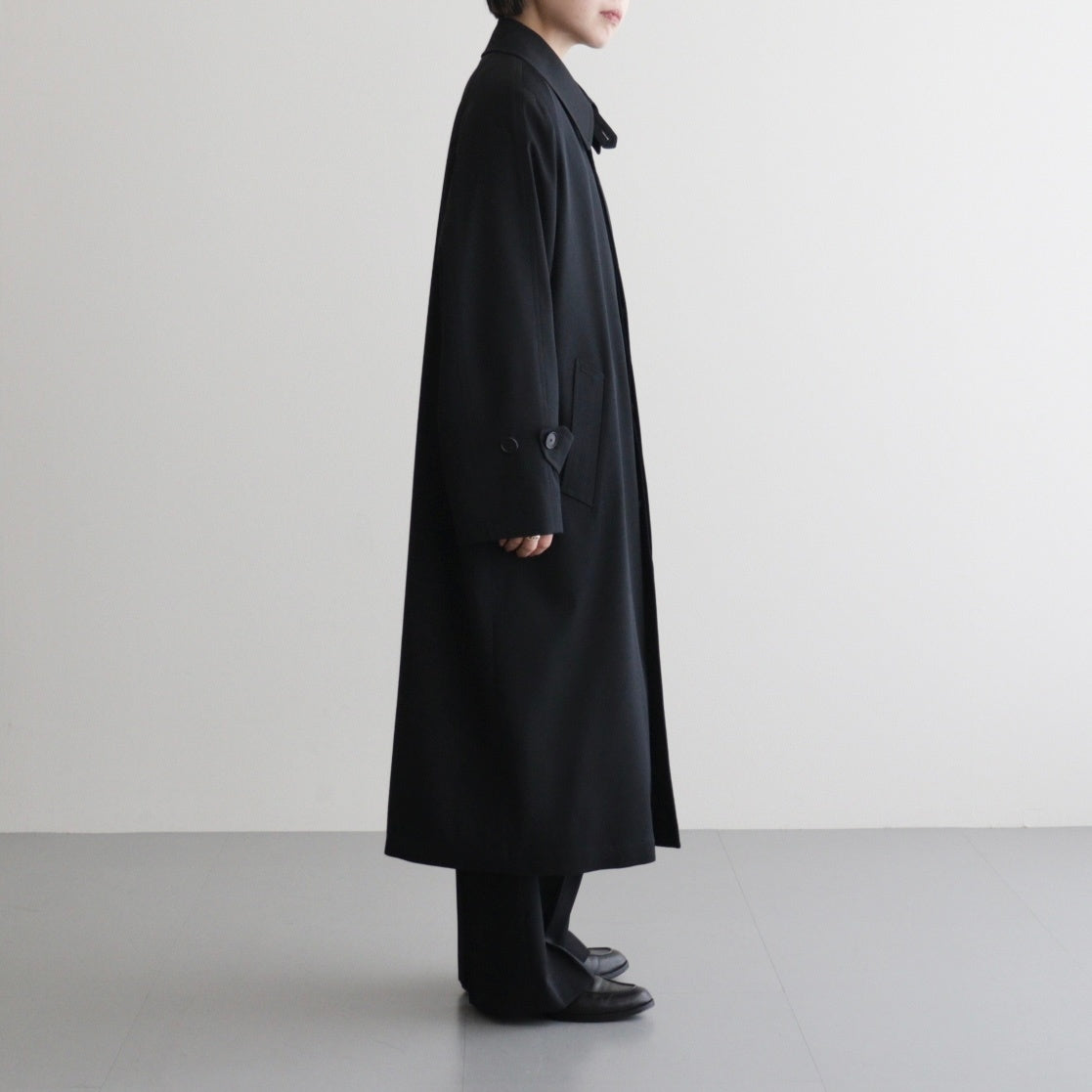 LIGHT WOOL MAX GABARDINE COAT #TOP BLACK [A26SC06MG] - ciacura