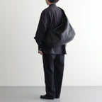 SHIRRING HANDLE LEATHER SHOULDER BAG #BLACK [ST.1509]