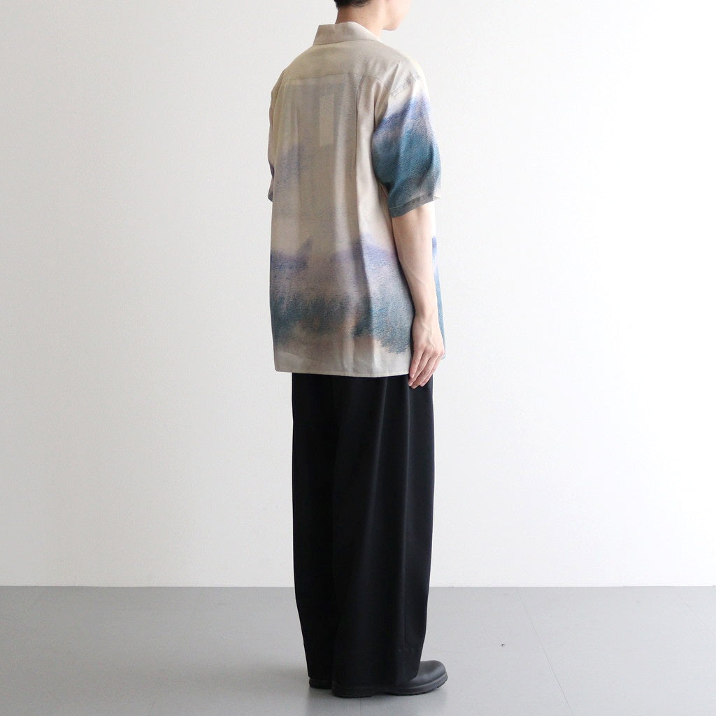 LANDSCAPE PRINTED OPEN COLLAR SHIRT #IVORY [YK25SS0933SH]
