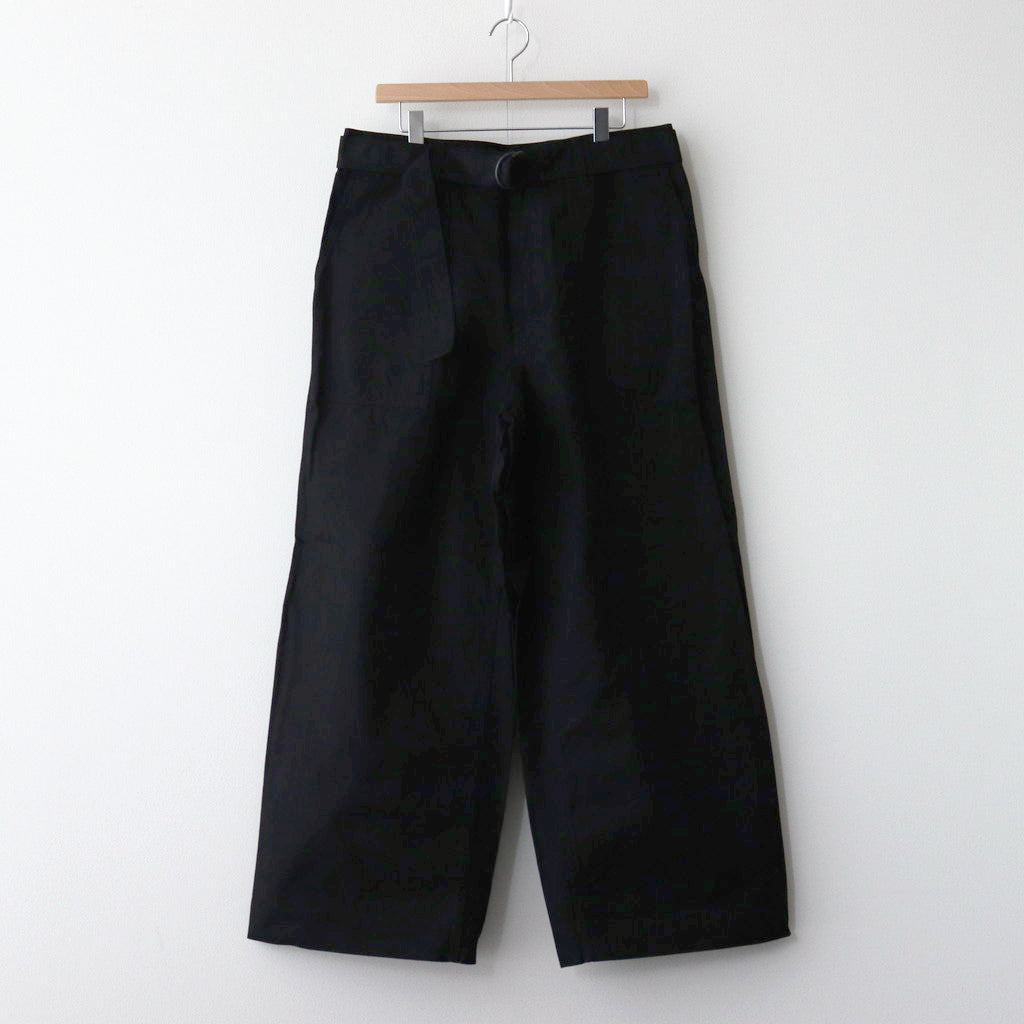綿オックス 製品染め ベルトパンツ #BLACK [HN-P011-051]
