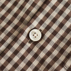 AIRY LIGHT COTTON CHECK BIG SHIRT #BROWN GINGHAM CHECK [A25SS01GC]