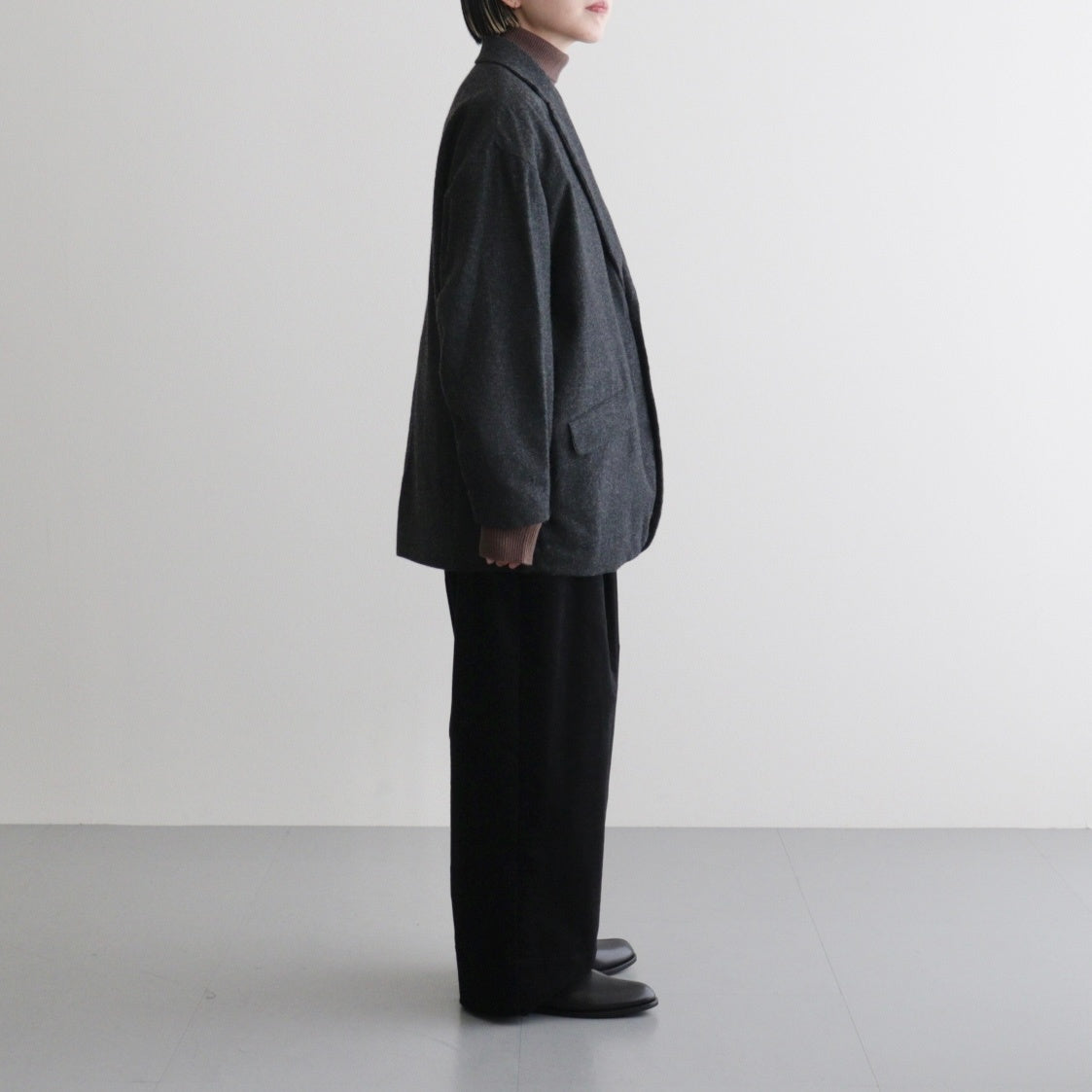 縮絨ウール2WAYカラーJK #CHARCOAL GRAY [D225-J332]