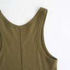 Gauze Teleco Tank Top #KHAKI [I26SS-CUT1]