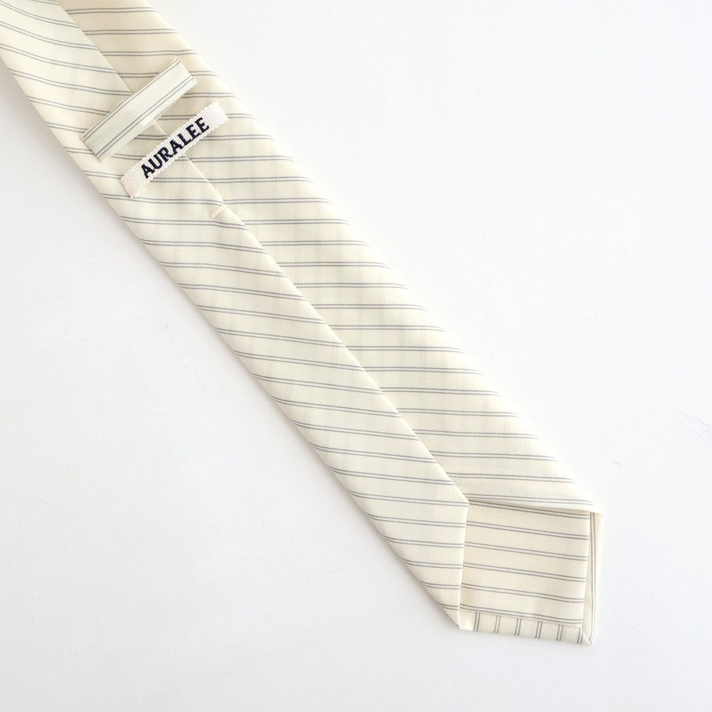 SUPER FINE WOOL STRIPE TIE #IVORY WHITE STRIPE [A26ST03WW]