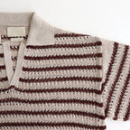 BORDER MESH KNIT SKIPPER POLO SHIRT #IVORY [YK25SS001010S]