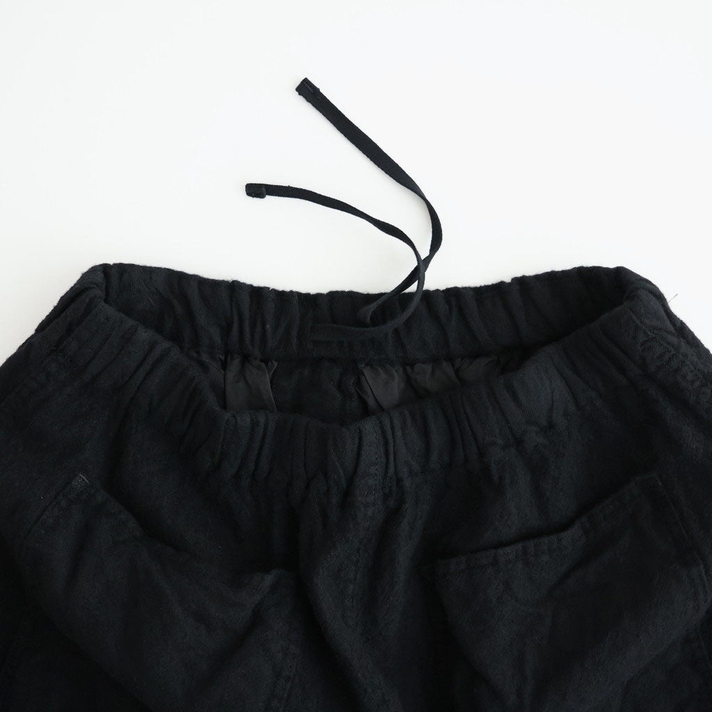 ウールサージ 製品縮絨 イージーパンツ #BLACK [HR-P020-051]