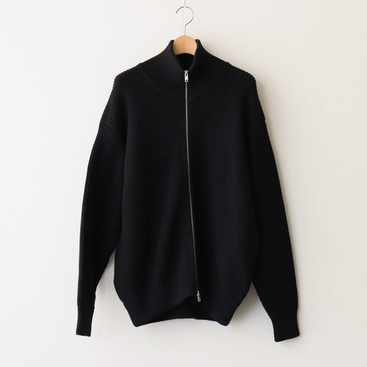 OVERSIZED DRIVERS KNIT ZIP JACKET #BLACK [ST.995]