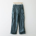 LEATHER LIKE POLYESTER CARGO PANTS #DUSTY GREEN [YK24SS0638P]