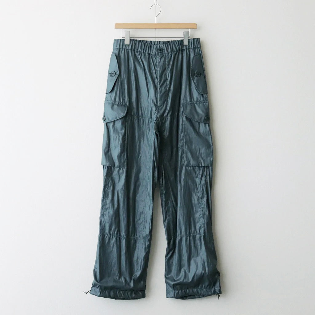 LEATHER LIKE POLYESTER CARGO PANTS #DUSTY GREEN [YK24SS0638P]
