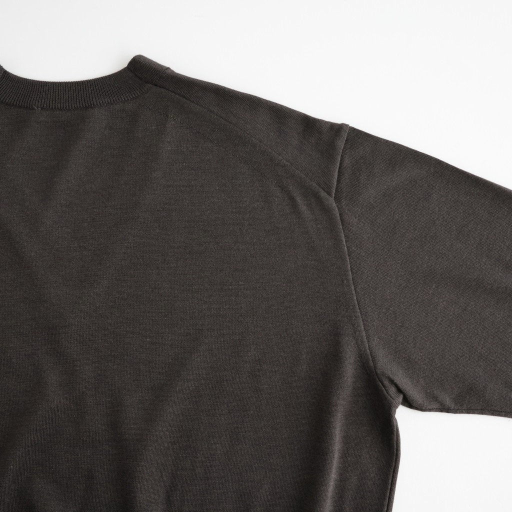 SILK SUEDE KNIT V NECK PULLOVER #BROWN [KRAGLW0312]
