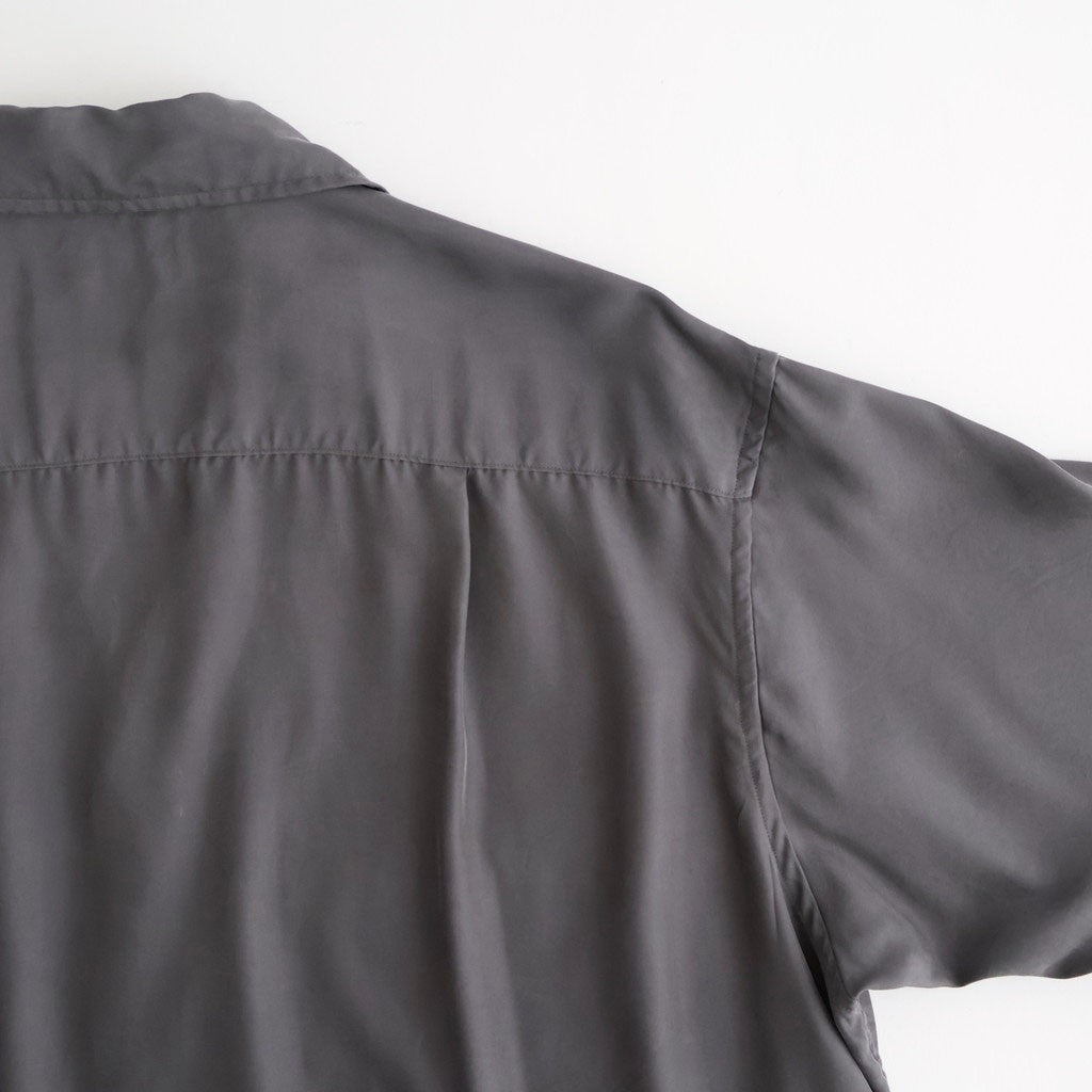 CUPRO OPEN COLLAR SHIRT #GRAY [YK26SS01287SH] - ciacura 三重県