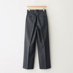 WOOL KID MOHAIR HOP SACK ONE-TUCK SLACKS #TOP CHARCOAL [A25SS05MH]