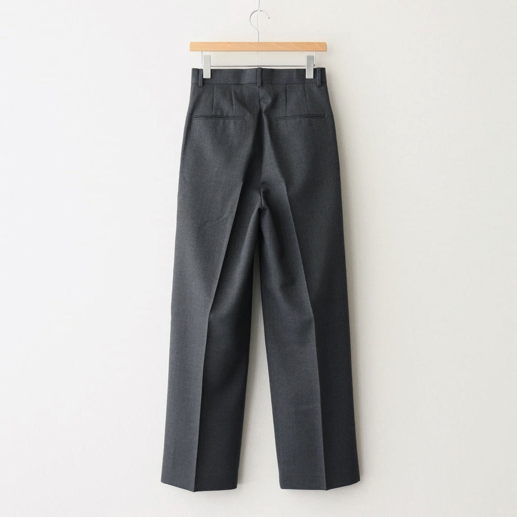WOOL KID MOHAIR HOP SACK ONE-TUCK SLACKS #TOP CHARCOAL [A25SS05MH]