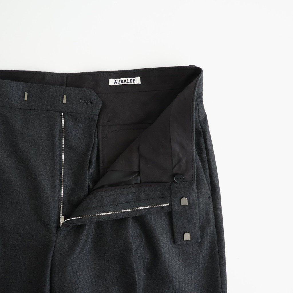 WOOL FULLING FLANNEL ONE-TUCK SLACKS #TOP CHARCOAL [A26AP03CF]
