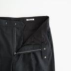 WOOL FULLING FLANNEL ONE-TUCK SLACKS #TOP CHARCOAL [A26AP03CF]