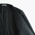 BLUEFACED WOOL DOUBLE-BREASTED JACKET #CHARCOAL NAVY STRIPE [A25AJ04BS]