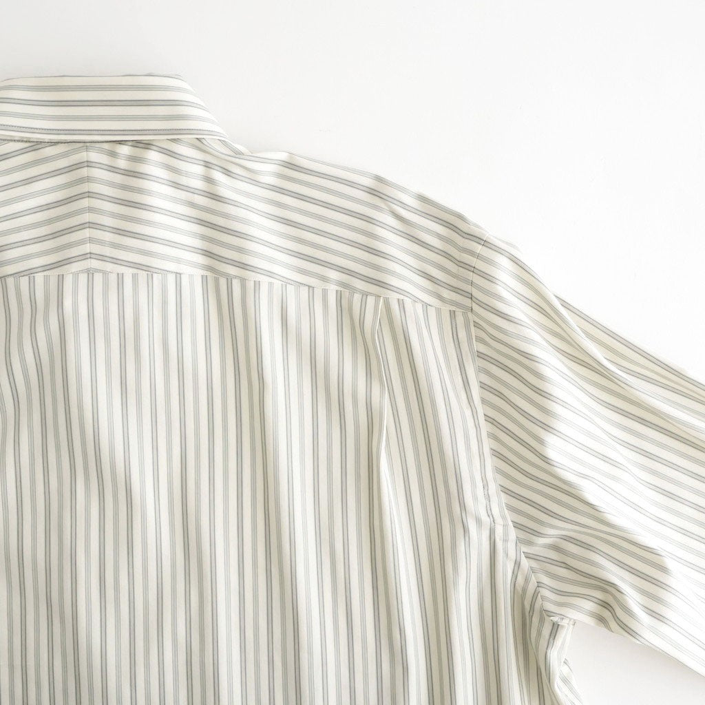COTTON SILK STRIPE SHIRT #LIGHT GRAY STRIPE [A26AS01CS]