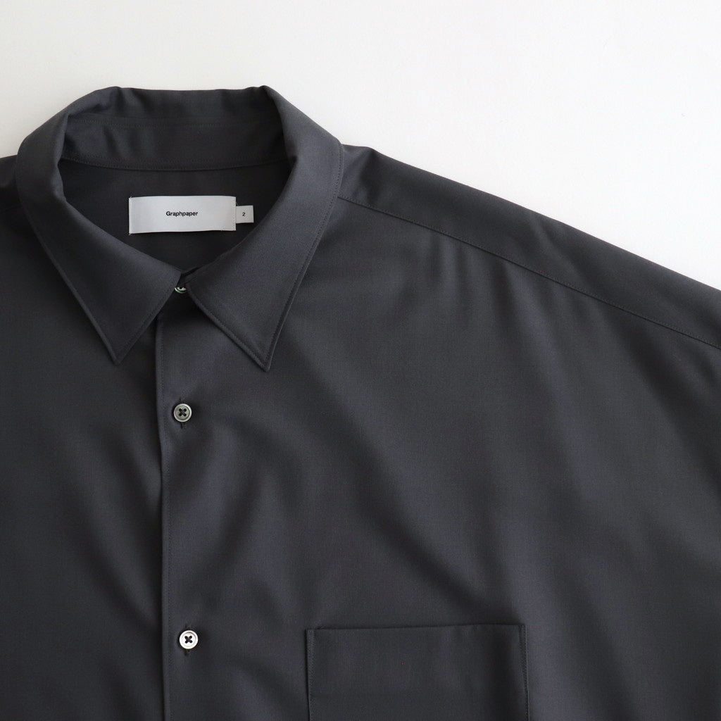 Extra Fine Wool L/S Oversized Regular Collar Shirt #GRAY [GM251-50092B]