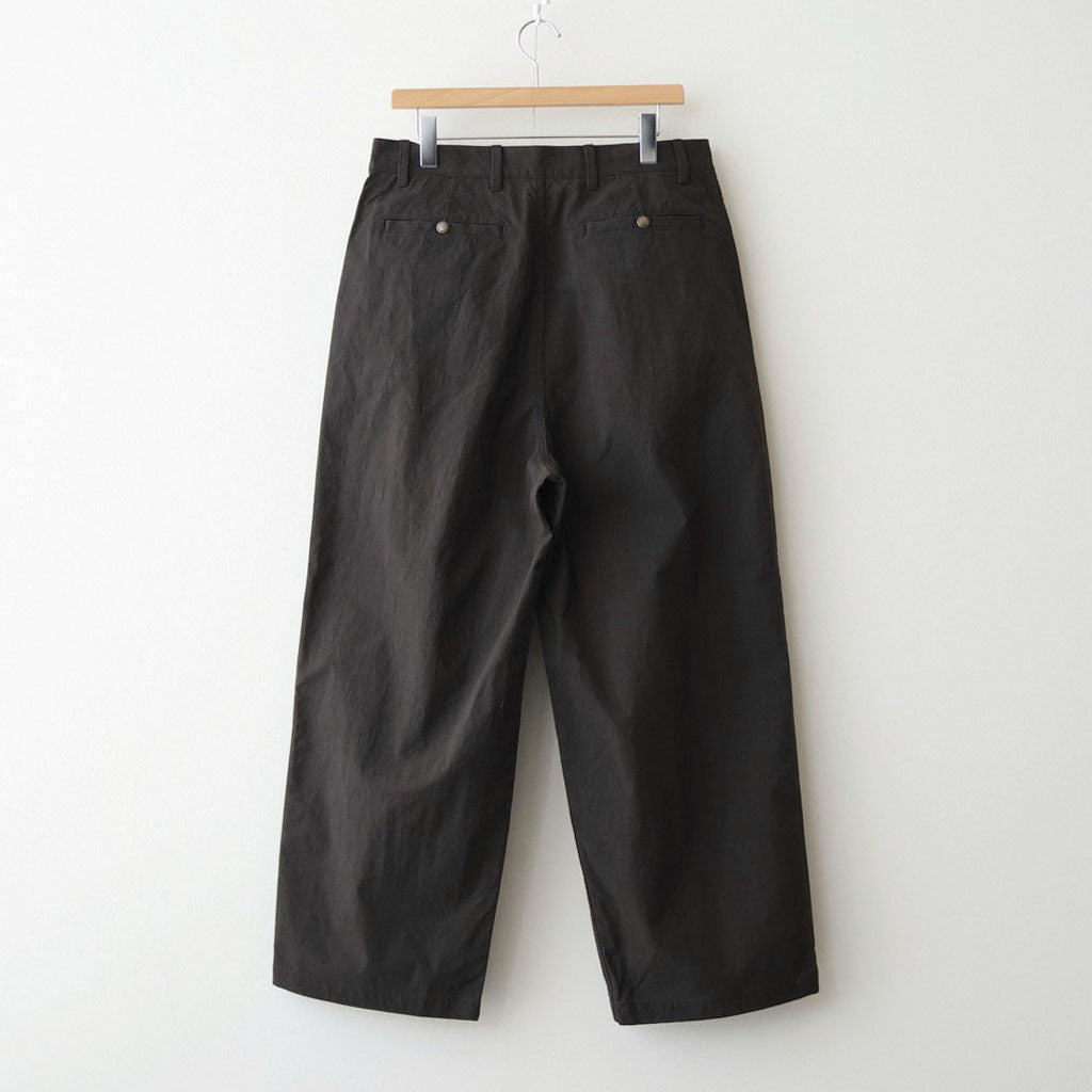 ナイロンオックス 製品染め タックパンツ #BROWN [HQ-P003-051]