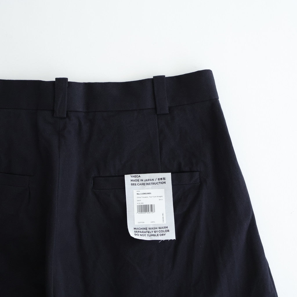Chino Trousers - Two Tuck Straight #NAVY [11061601]