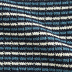SHETLAND WOOL CASHMERE RIB KNIT P/O #NAVY STRIPE [A26AP01SB]