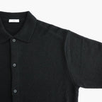 WOOL MINI BOUCLE POLO CARDIGAN #BLACK [KRAGLW0303]