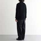 BATONER ウール梳毛片畔 ジップカーディガン #BLACK [HR-N003-051]