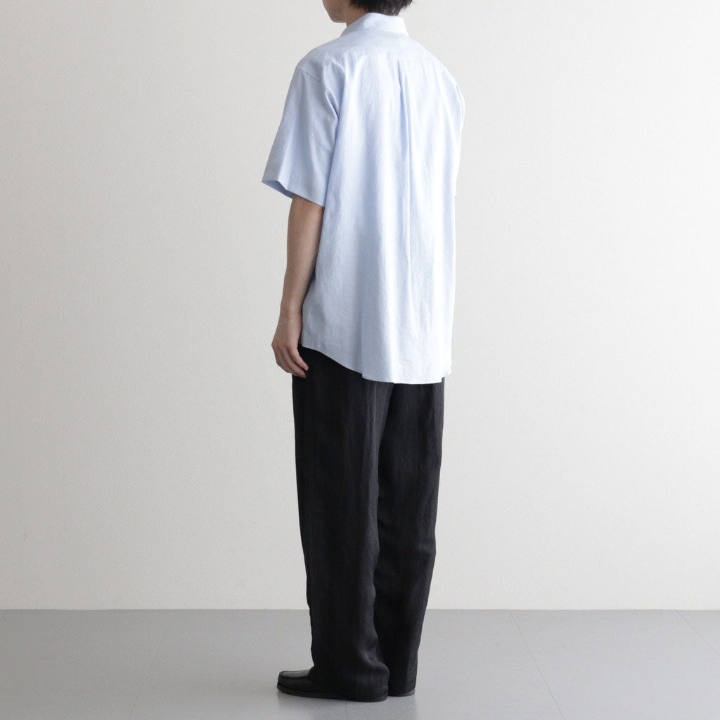 COTTON SILK OVERSIZED SS SHIRT #SAX [ST.1498]