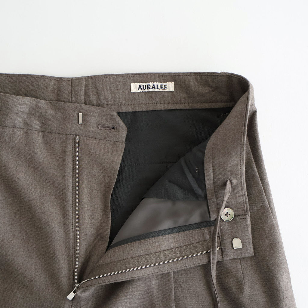 SUPER LIGHT WOOL TWO-TUCK SLACKS #TOP BROWN [A25AP05OS]