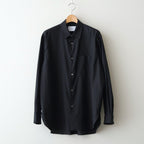 COTTON SILK OVERSIZED REGULAR COLLAR SHIRT #BLACK [ST.1492]