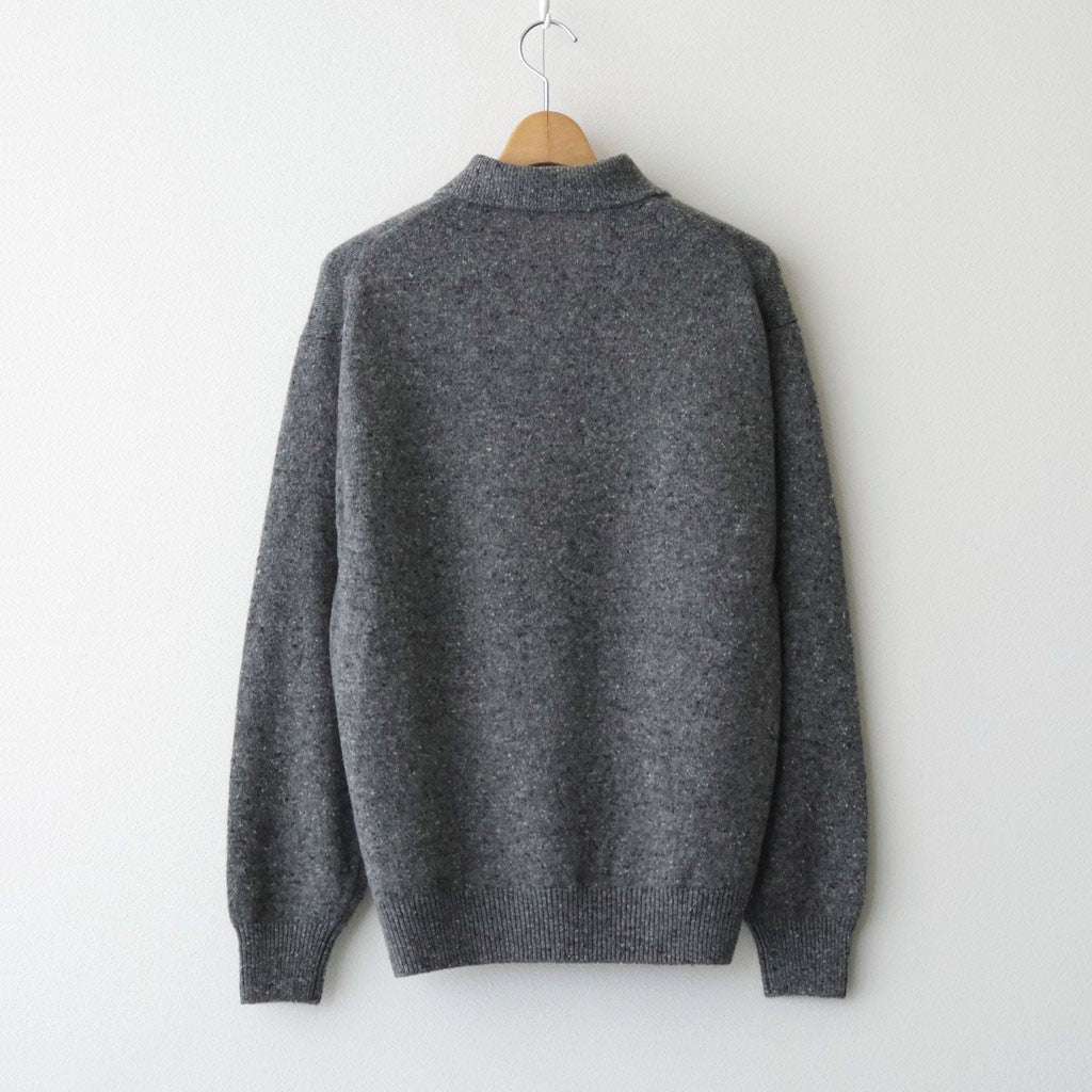 CASHMERE NEP KNIT POLO #MIX GRAY [A26AP02NE]