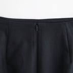TENSE WOOL DOUBLE CLOTH SLIT SKIRT #BLACK [A26AS02HP]